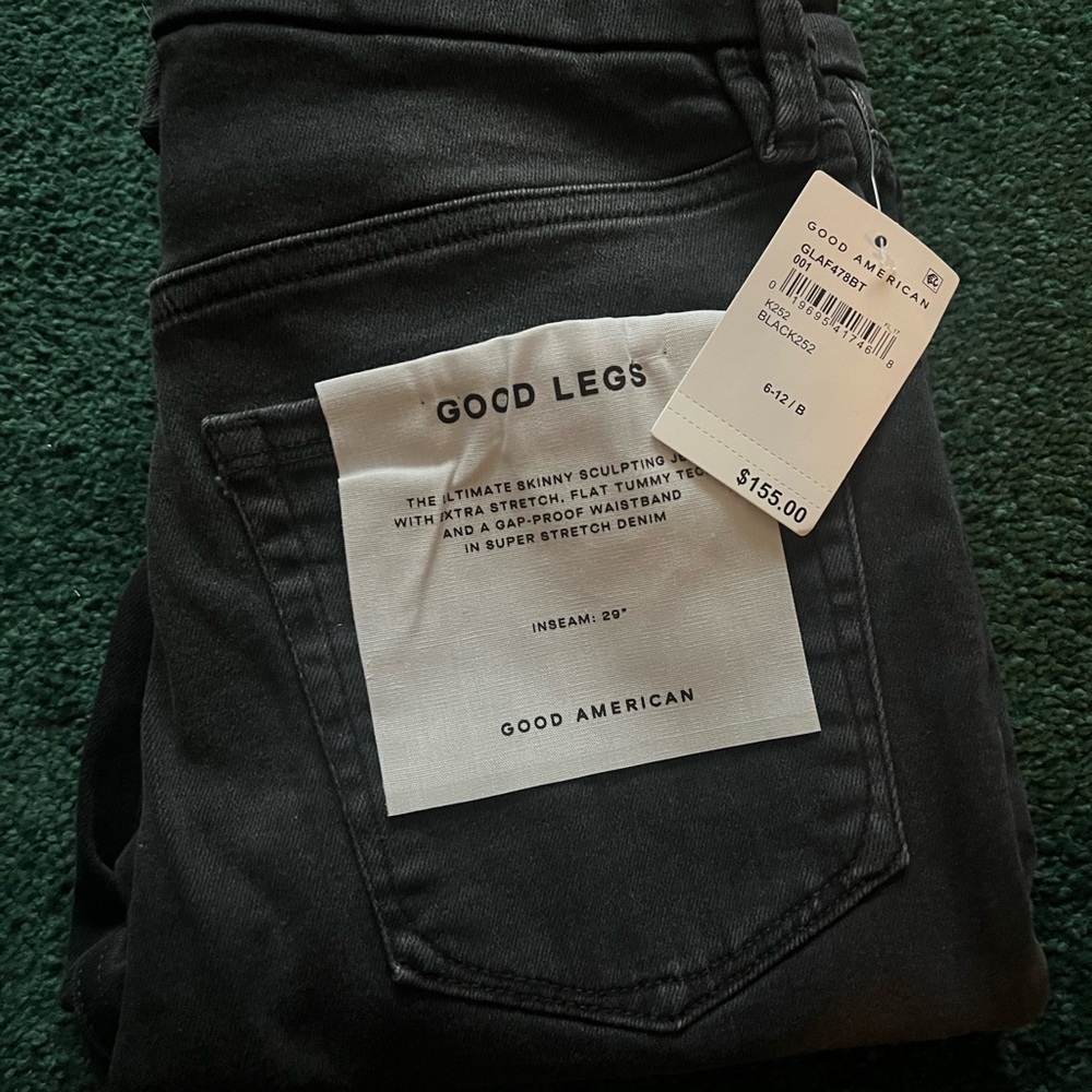 NWT Good American Black Denim - Always Fits size 6-12